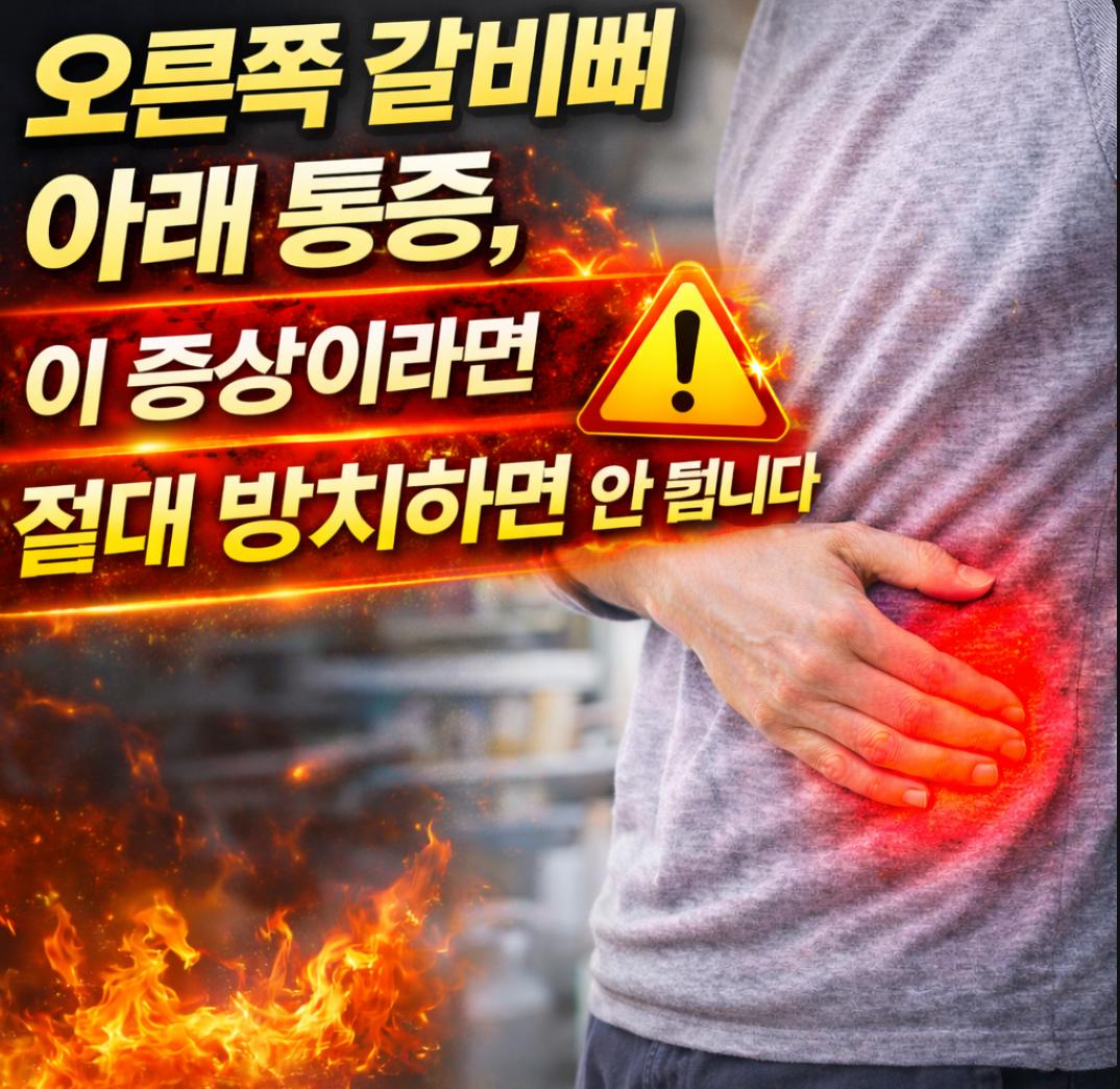 오른쪽 갈비뼈 아래 통증