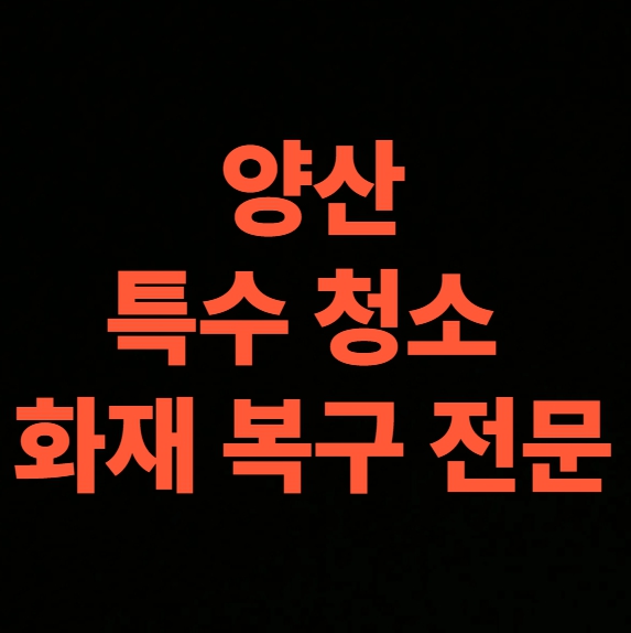 양산 화재청소 전문