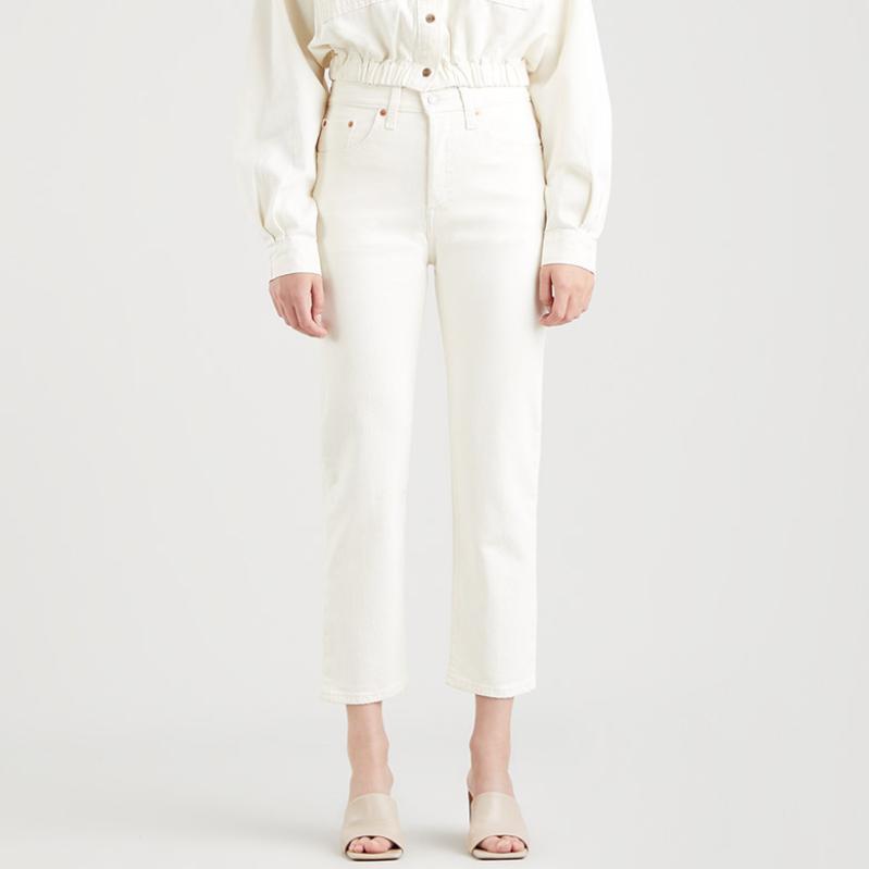 리바이스 여성 501 오리지널 셀비지 크롭 진 화이트진