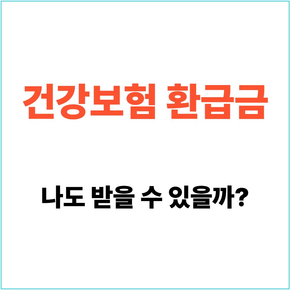 건강보험 환급금