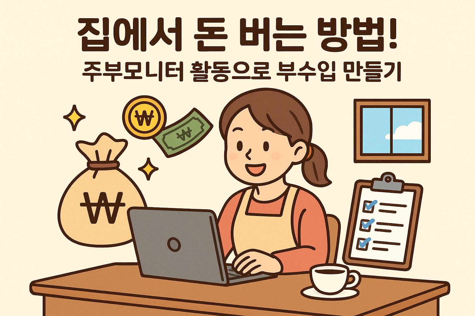 '집에서 돈 버는 방법! 주부모니터 활동으로 부수입 만들기'
