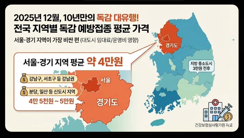 독감예방접종 가격비교,접종기간,3가 4가 백신차이