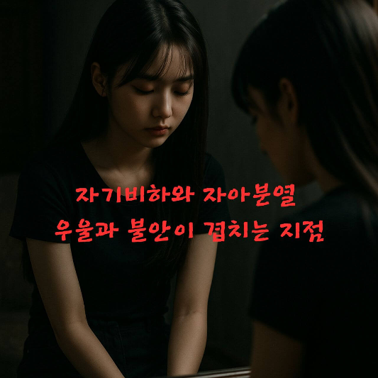 자기비하, 자아분열, 우울과불안, 심리학블로그, 자존감회복, 심리치료, 
인지행동치료, 마음챙김, 자기연민, 정신건강