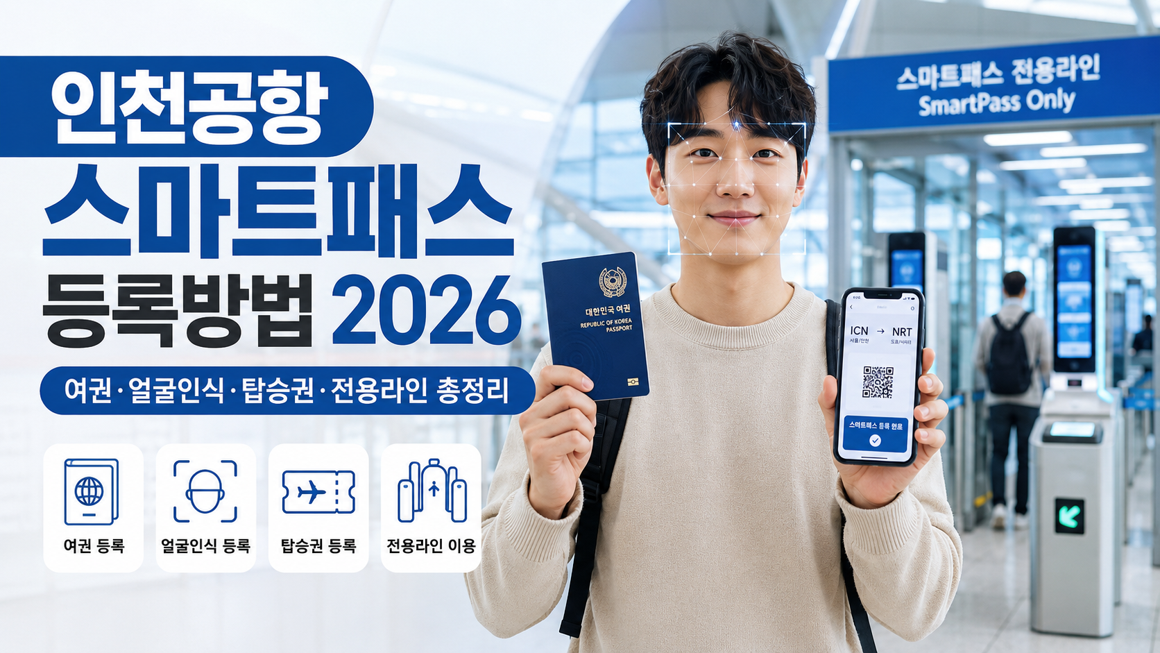 인천공항 스마트패스 등록방법 2026｜여권&middot;얼굴인식&middot;탑승권&middot;전용라인 총정리