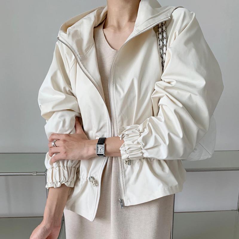 여성봄점퍼 바람막이 여자야상 후드