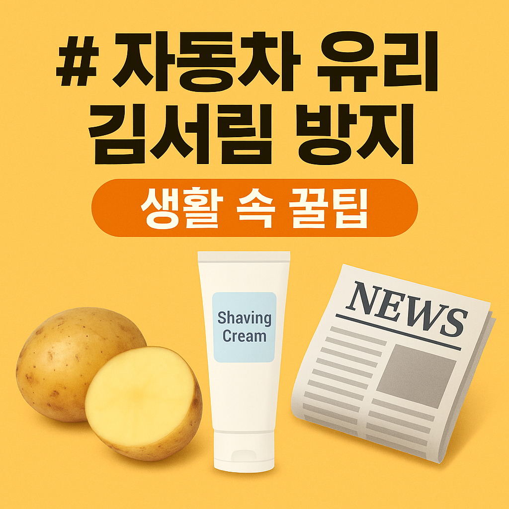 자동차 유리에 김서림 방지하는 생활팁: 감자, 면도크림, 신문지의 놀라운 활용법