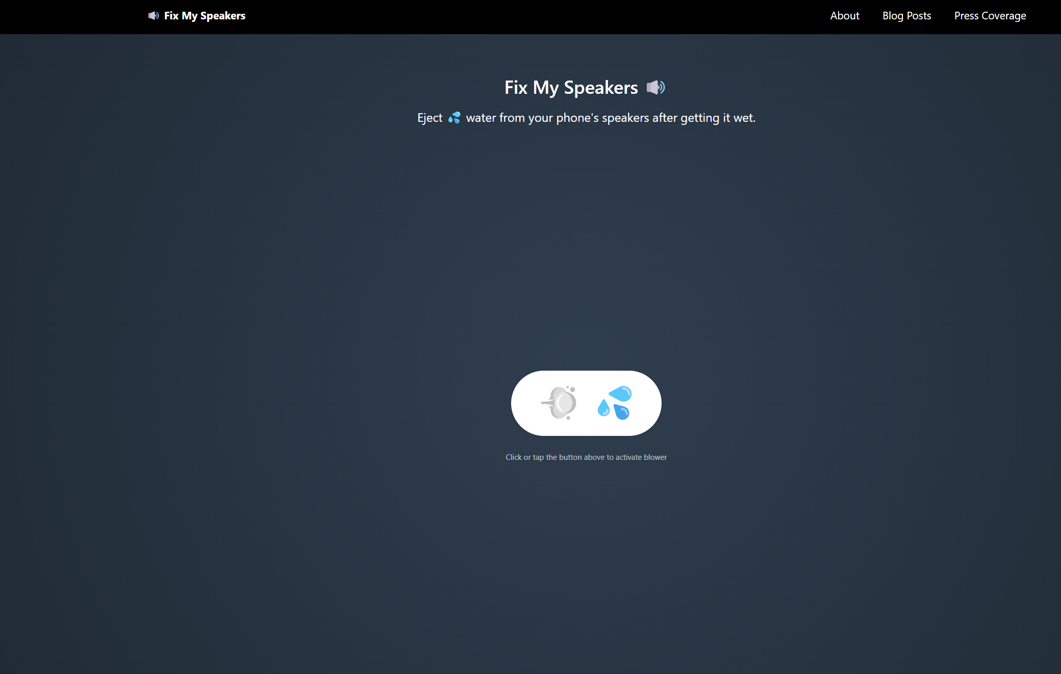 fixmyspeakers 사이트 접속 안내 화면