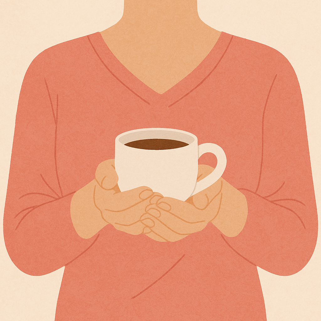 따뜻한 아침의 커피 한 잔