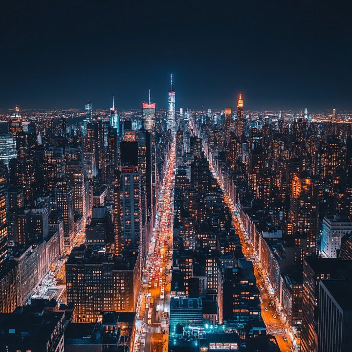 대도시의 빌딩숲 야경장면