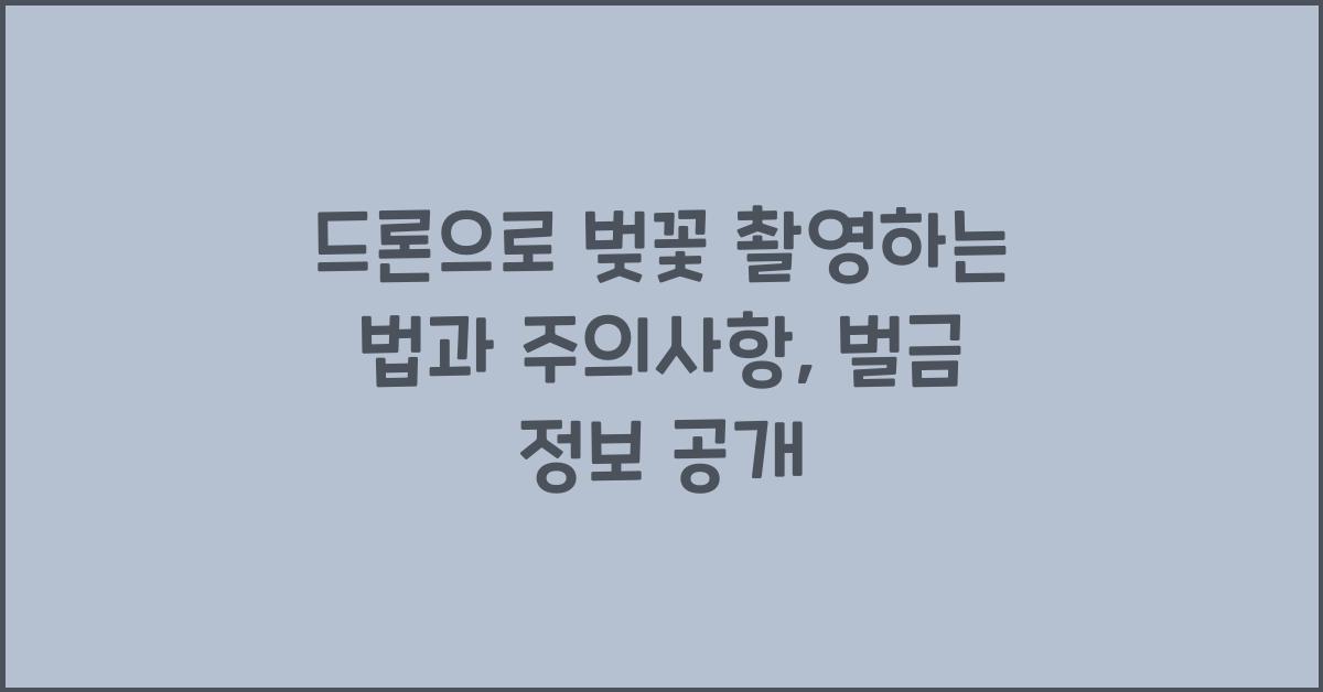 드론으로 벚꽃 촬영하는 법