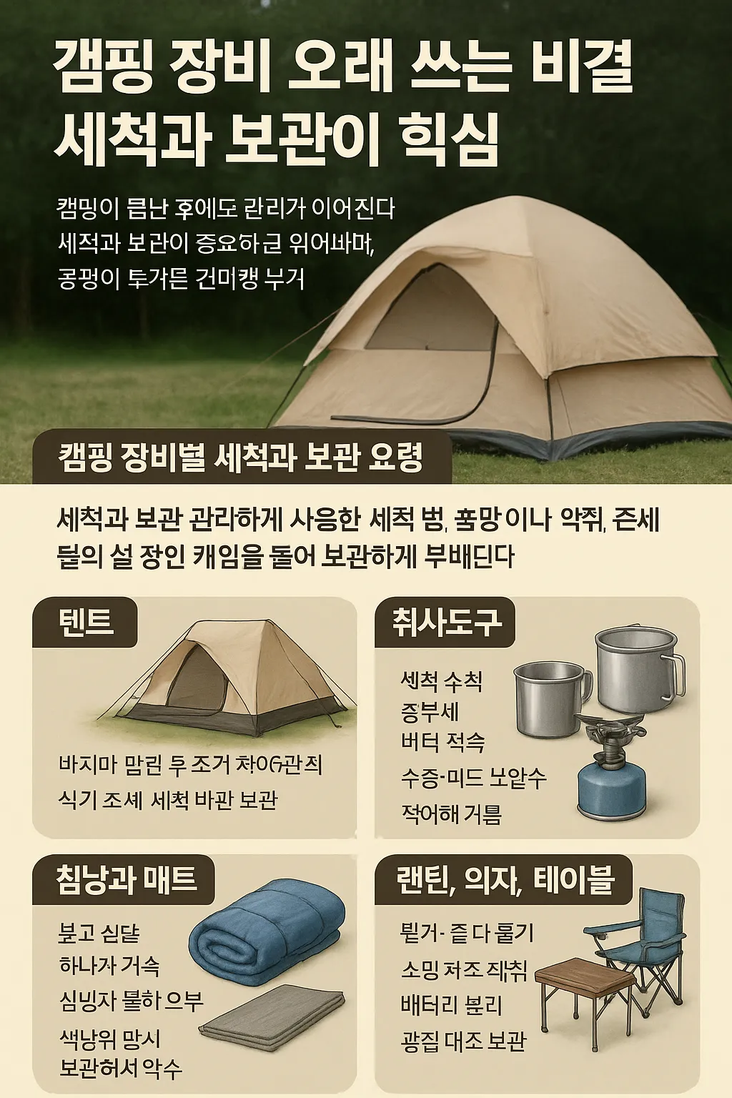 캠핑 장비 오래 쓰는 비결 사진