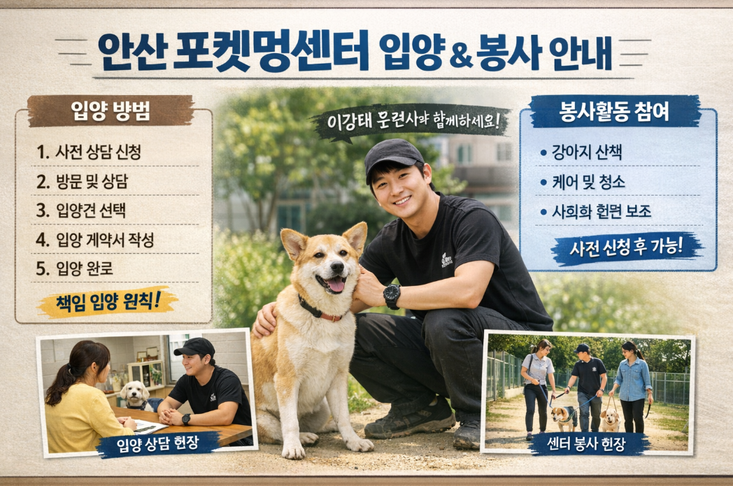안산 포켓멍센터 입양 방법&middot;위치&middot;봉사 3분 완벽 정리