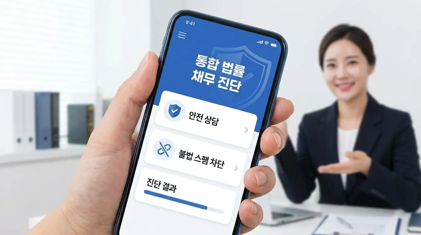 모바일 통합 법률 채무 진단 앱 안전 상담 및 불법 스팸 사이트 차단