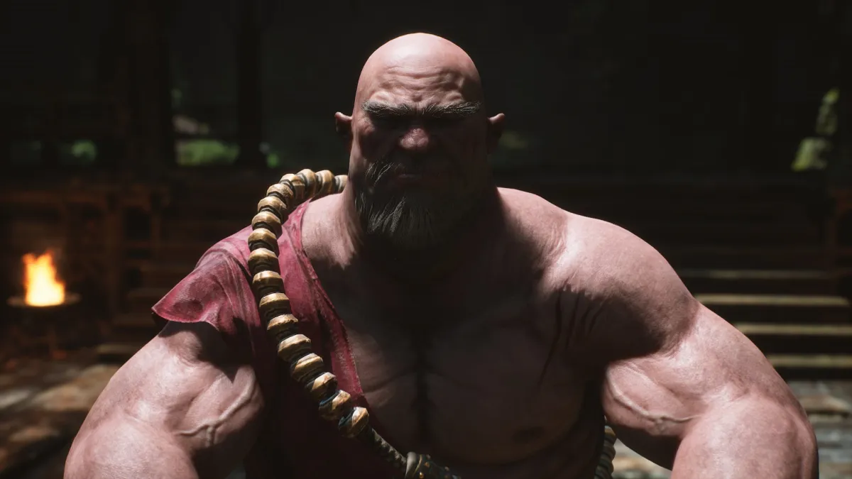 근육질의-스님이-앉아서-명상을-하고있다.