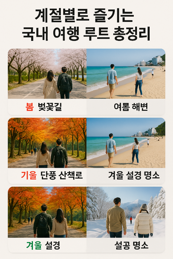 계절별로 즐기는 국내 여행 루트 총정리