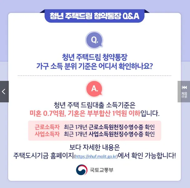 청년주택드림 청약 통장 대출