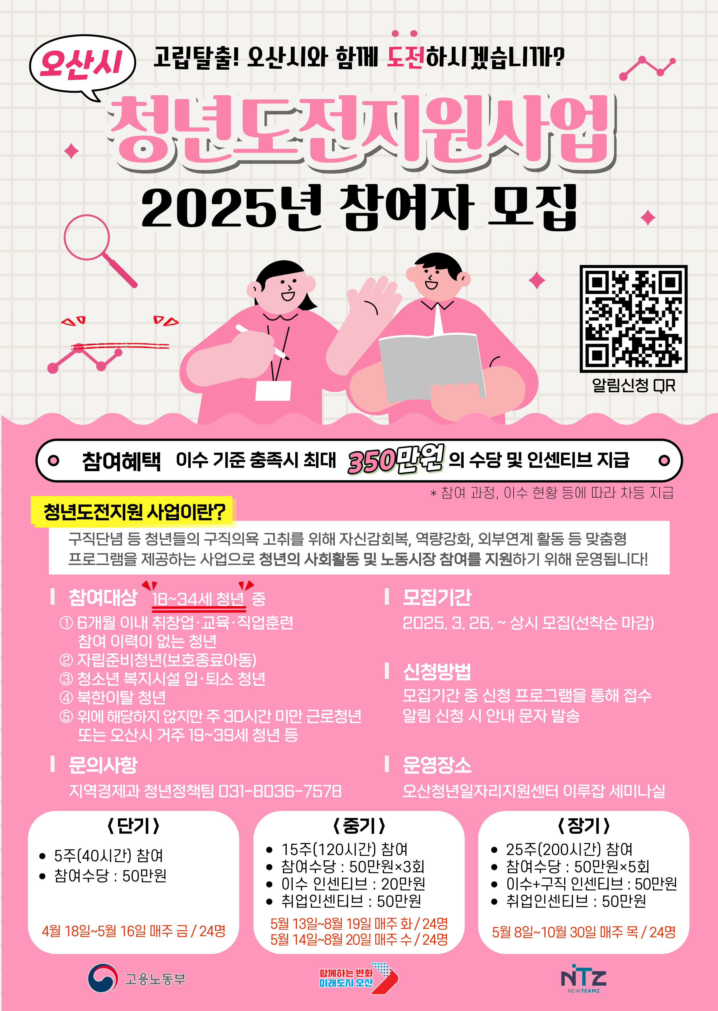 2025년 오산시 청년도전지원사업 홍보지