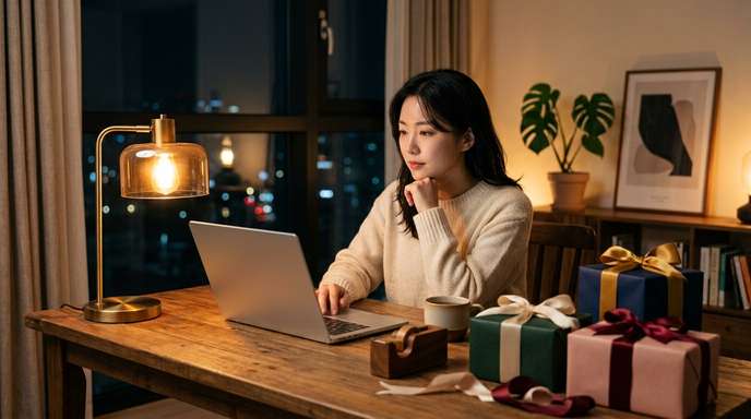 선물 고민하는 모습