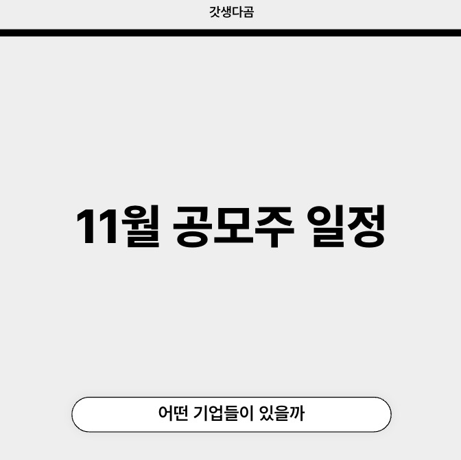 11월 공모주 일정