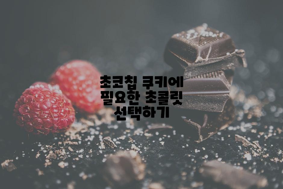초코칩 쿠키에 필요한 초콜릿 선택하기