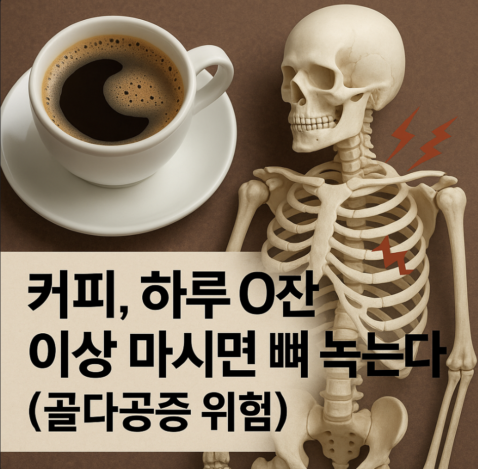 커피, 하루 O잔 이상 마시면 뼈 녹는다 (골다공증 위험)