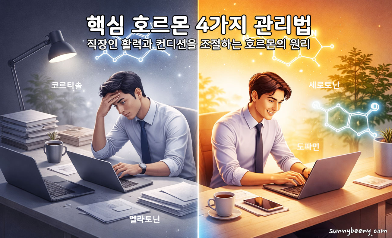 직장인 활력과 컨디션 조절 핵심 호르몬 4가지 관리법