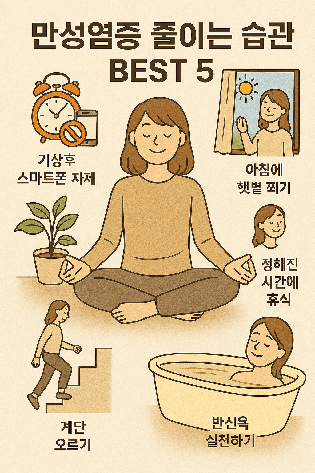 만성염증 줄이는 일상속 생활 습관 - 아침 루틴, 작은 움직임, 습관화