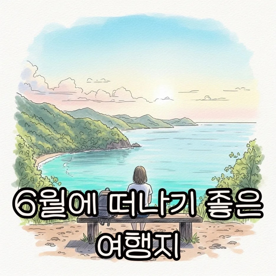 푸른 바다를 바라보며 휴식을 취하는 여행자