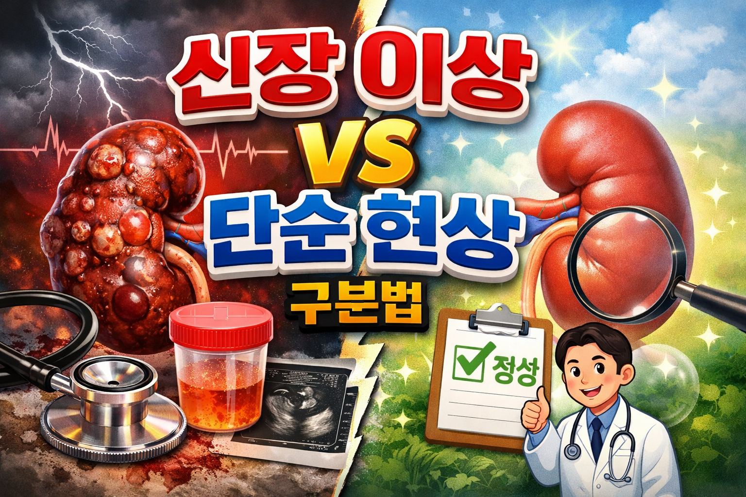 거품뇨 신장 이상과 단순 현상 차이 구분 기준 이미지