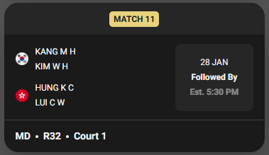 BWF월드투어 2025 태국 마스터즈 배드민턴