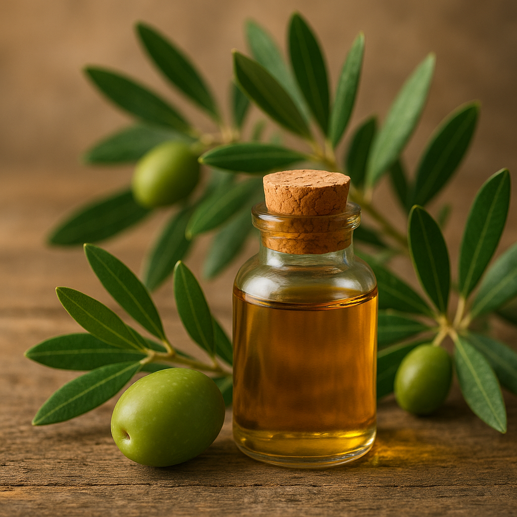 올리브와 오일의 사진