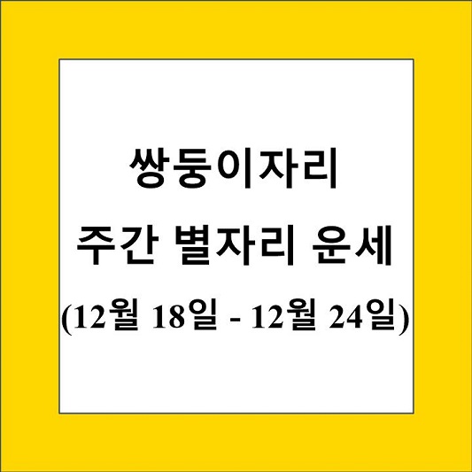 쌍둥이자리 주간 별자리 운세 제목 상자