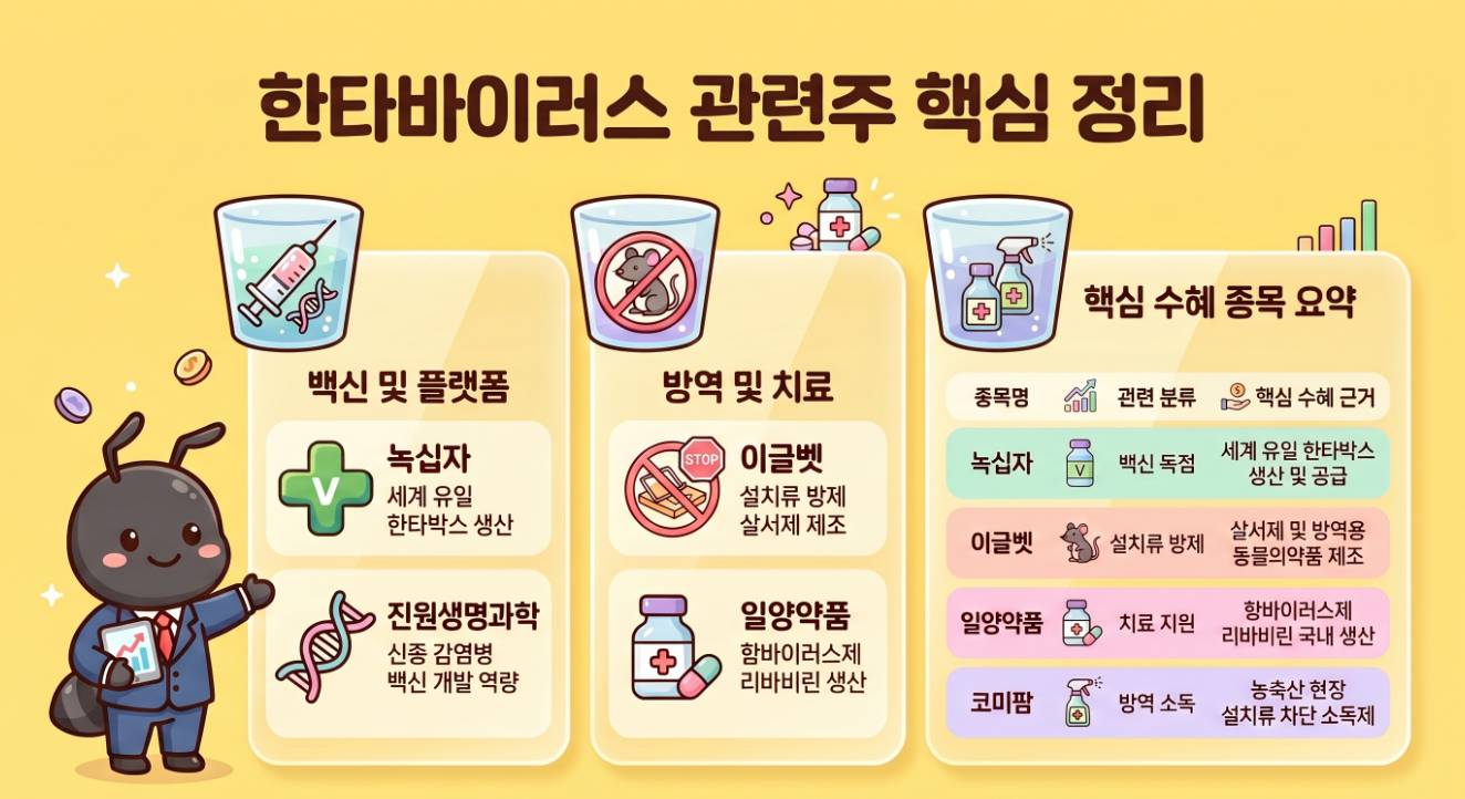 한타바이러스 관련주 종목 분석