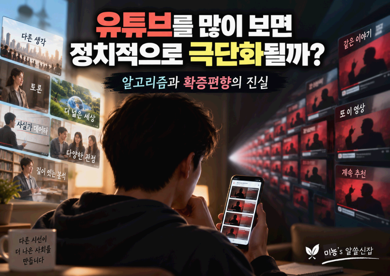 유튜브를 많이 보면 정치적으로 극단화될까?｜알고리즘과 확증편향의 진실
