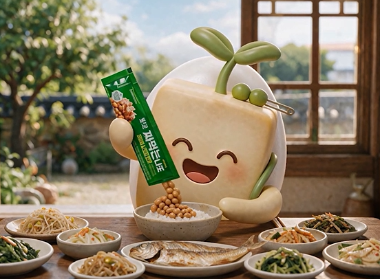 짜먹는나또를 먹는 모습