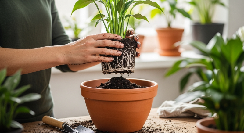spathiphyllum-repotting-healthy-roots
