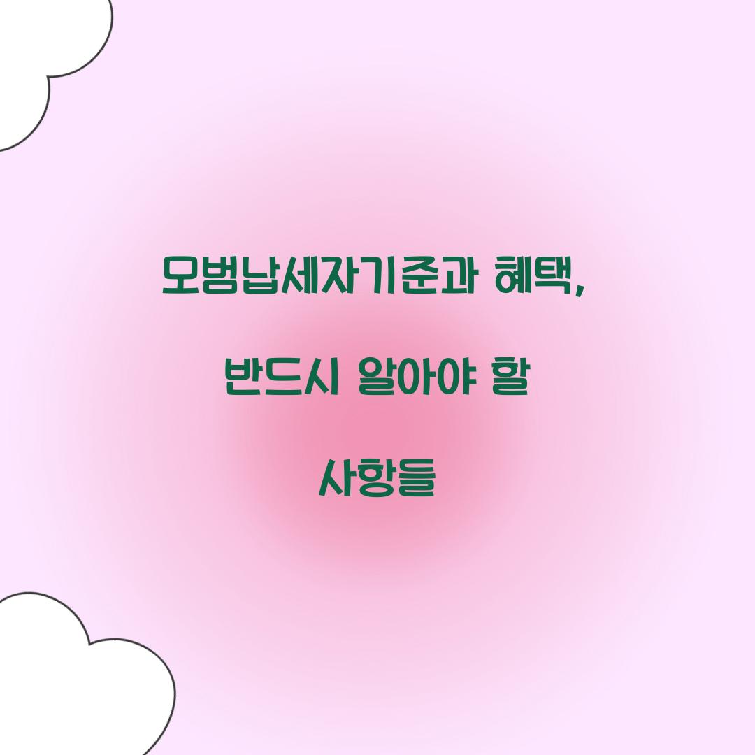 모범납세자기준