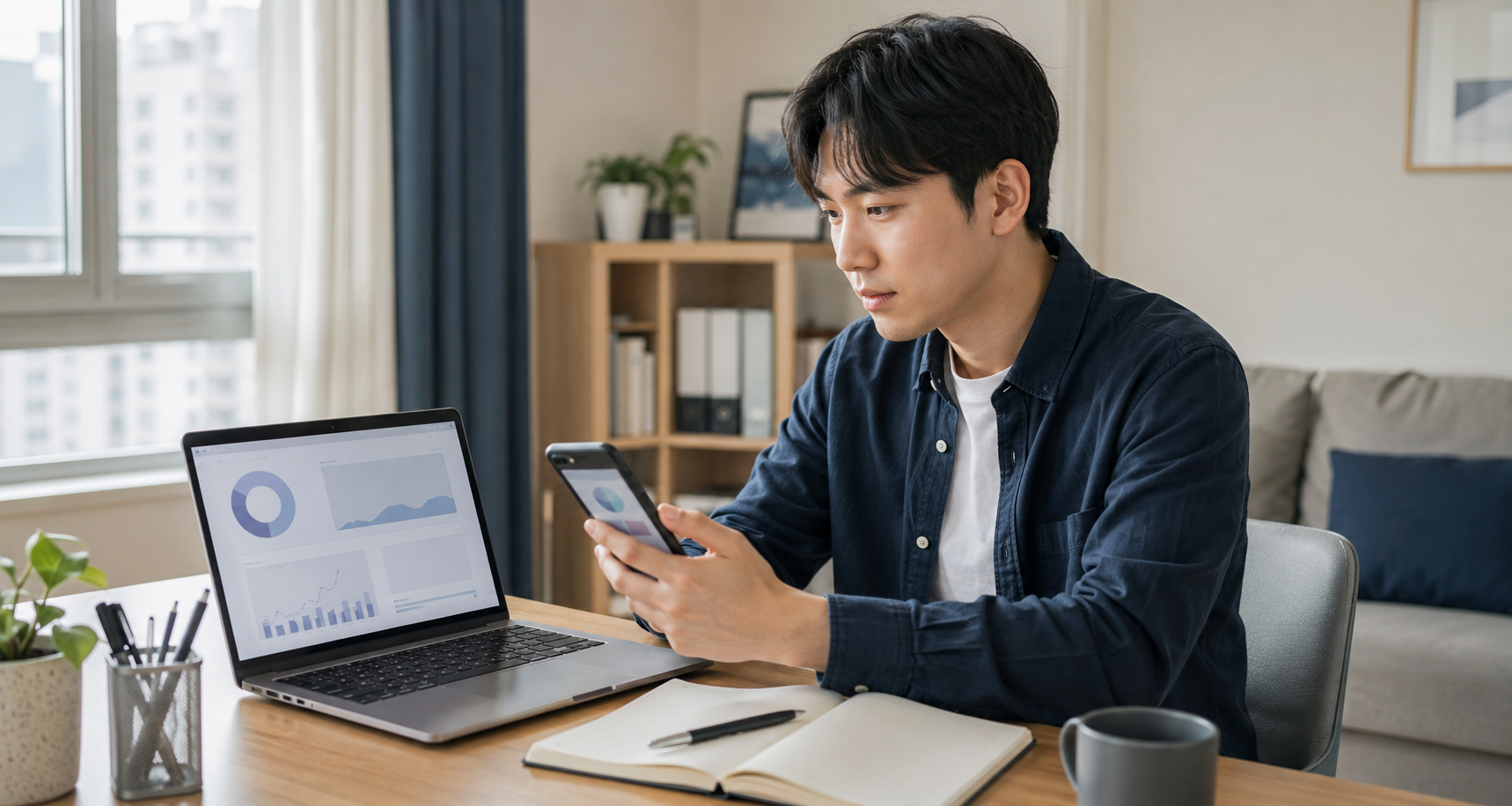생산적금융 ISA 가입 전 투자대상을 확인하는 한국 직장인