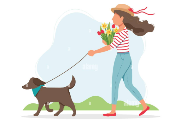 강아지와 산책하기 이미지