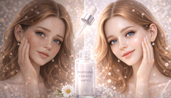 칙칙한 피부 톤업 미백 에센스 앰플 효과 이미지