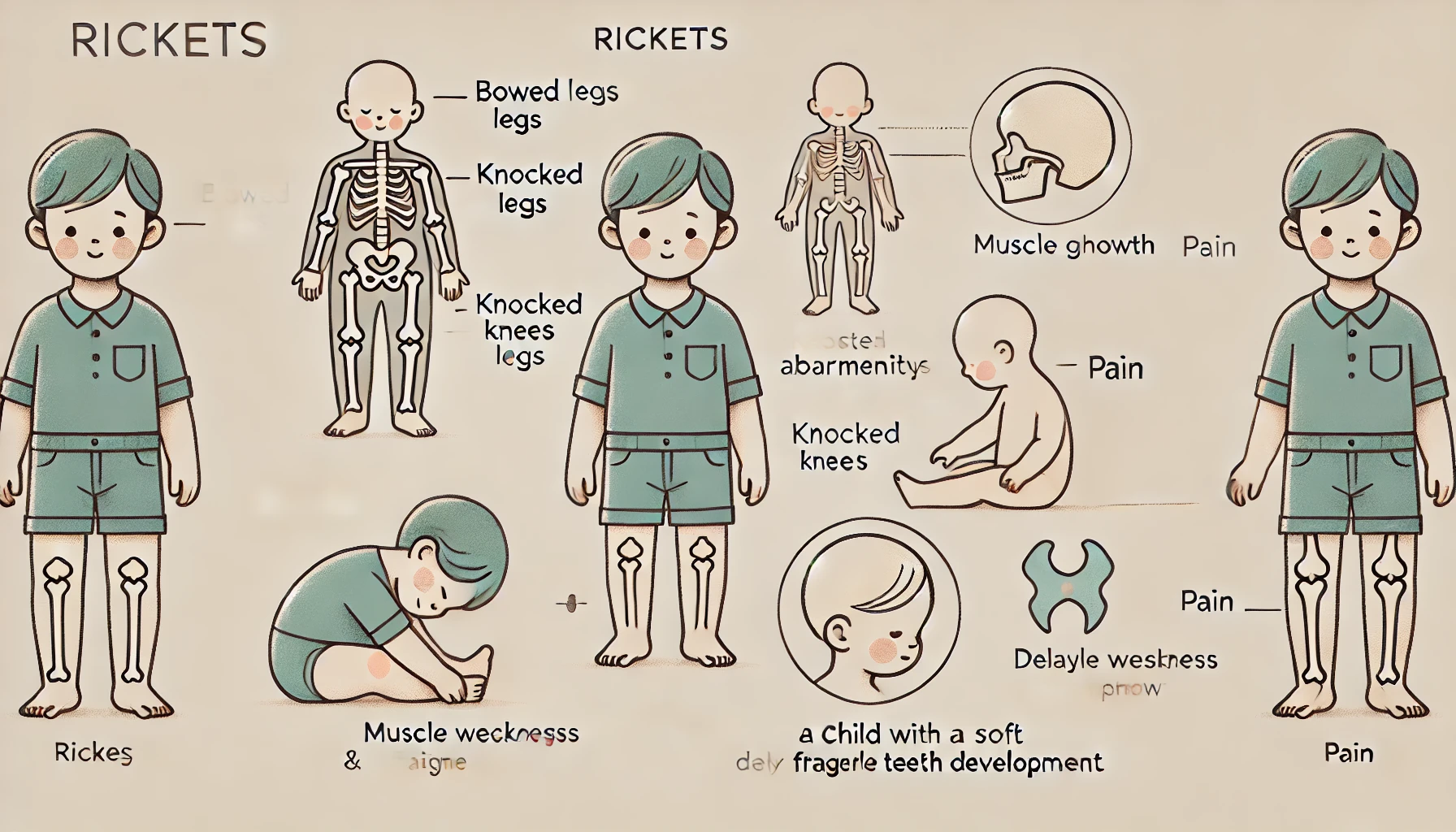 구루병 (Rickets)의 증상, 진단 그리고 치료 - 구루병의 증상