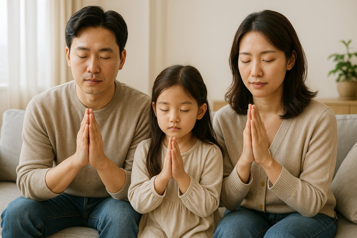 기도하는 가족