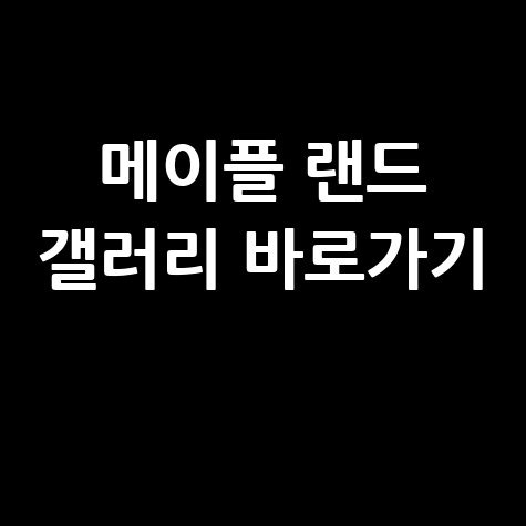 메이플 랜드 갤러리 바로가기 홈페이지