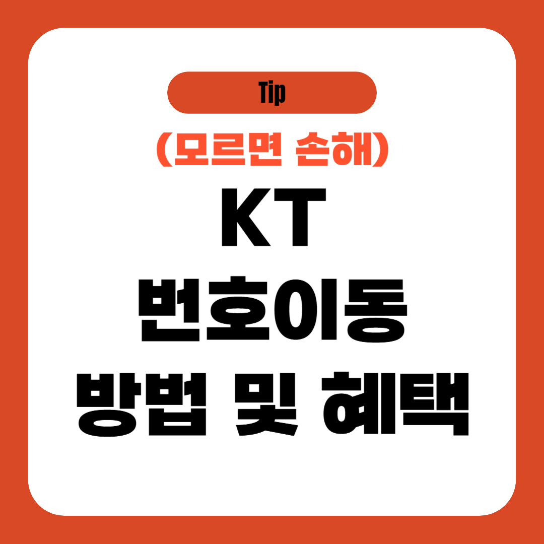 KT 번호이동 방법 및 혜택