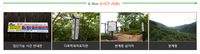 설악산 대청봉 한계령 코스 소요시간 등산 정보