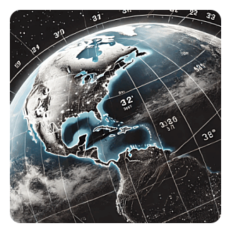 지구의 위도와 경도가 표시되어 있는 이미지