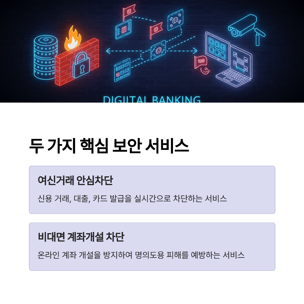 여신거래 안심차단 서비스 vs 비대면 계좌개설 차단 서비스 차이점