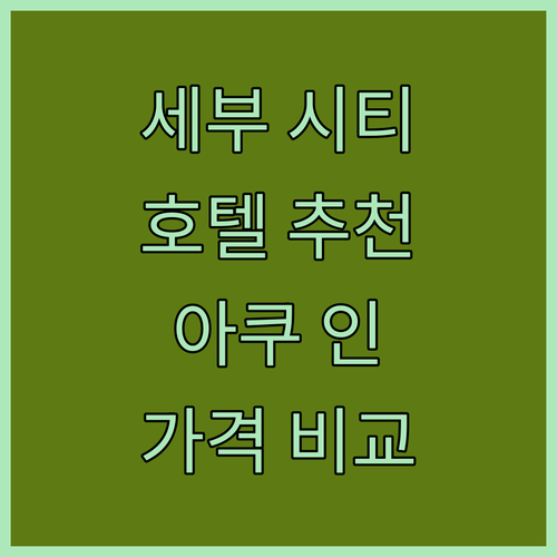 세부 시티 호텔 추천 아쿠 인, 캐피..