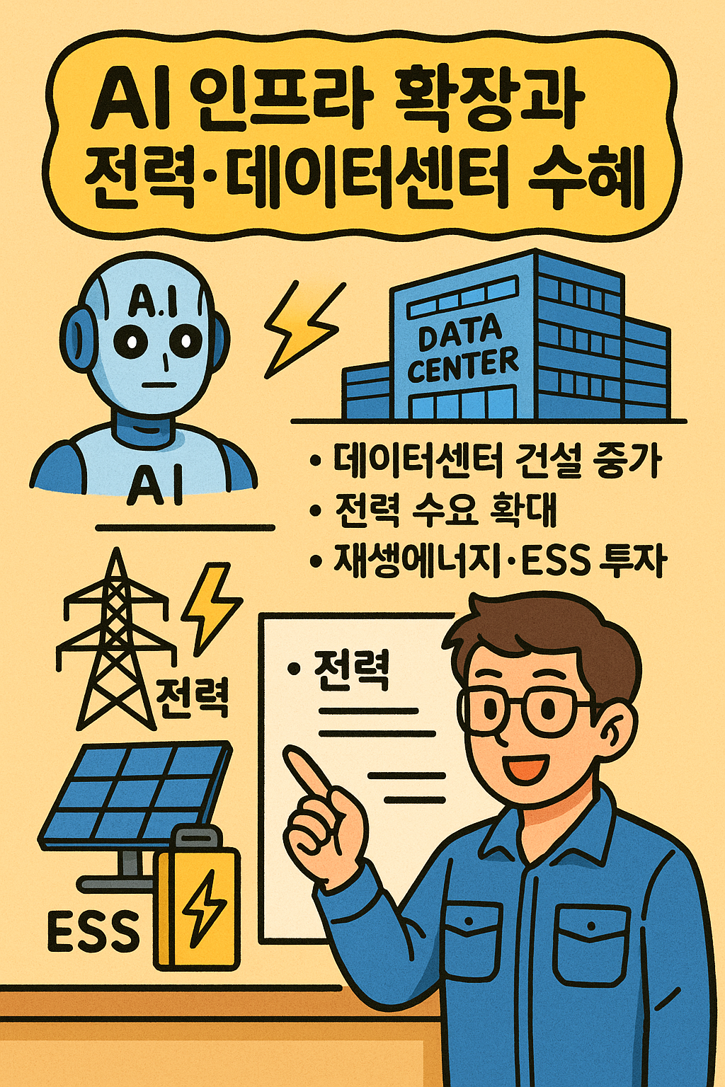 AI 인프라 확장 속 데이터센터&middot;전력주 수혜주 분석