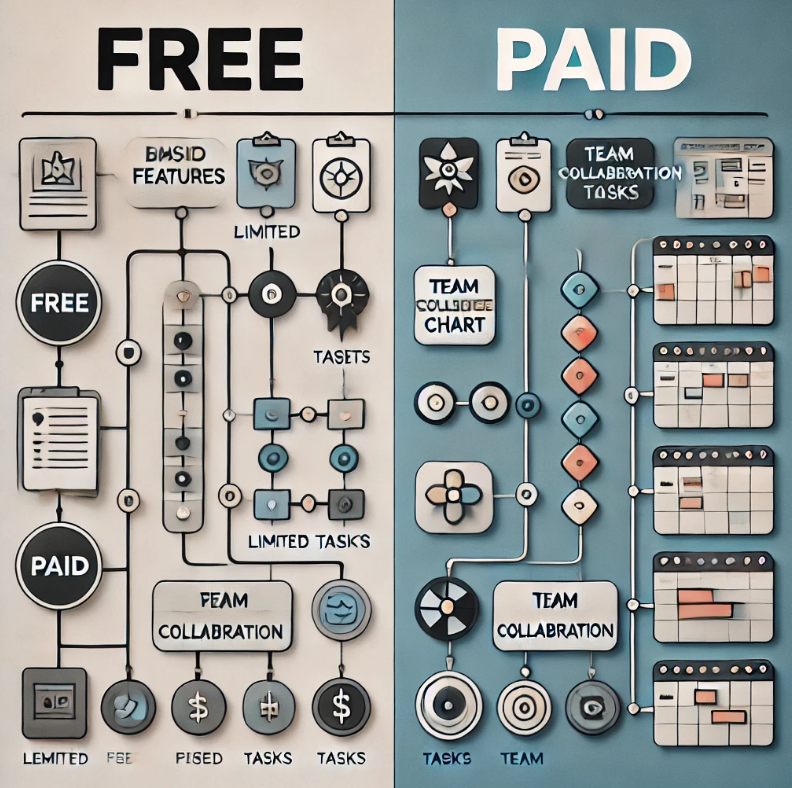 무료 vs 유료 간트차트 플랫폼 비교 사진